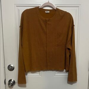 Billabong Mustard Ribbed Knit Top